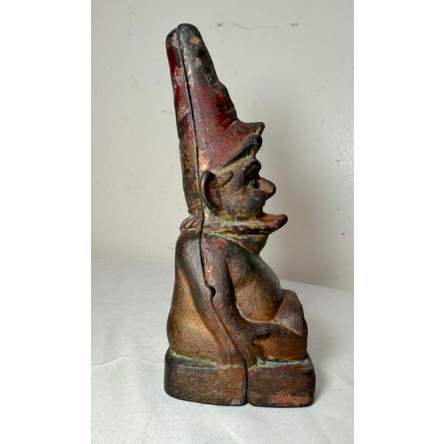 Brown Antique Original Early 1900's Rumpelstiltskin Cast Iron Antique Still Coin Bank For Sale - Image 8 of 12