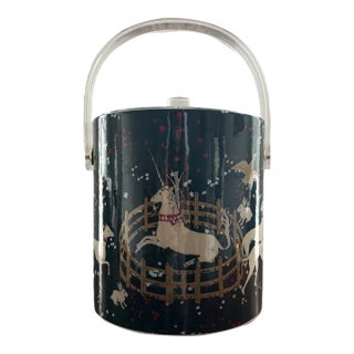 Vintage Cera Unicorn Motif Ice Bucket For Sale