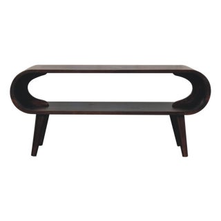 Walnut-Finish Mango Wood Scandinavian Coffee Table For Sale