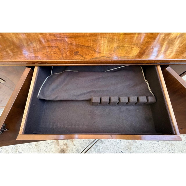 Vintage Chinoiserie Burled Walnut Sideboard Drexel Heritage Dynasty For Sale - Image 10 of 12