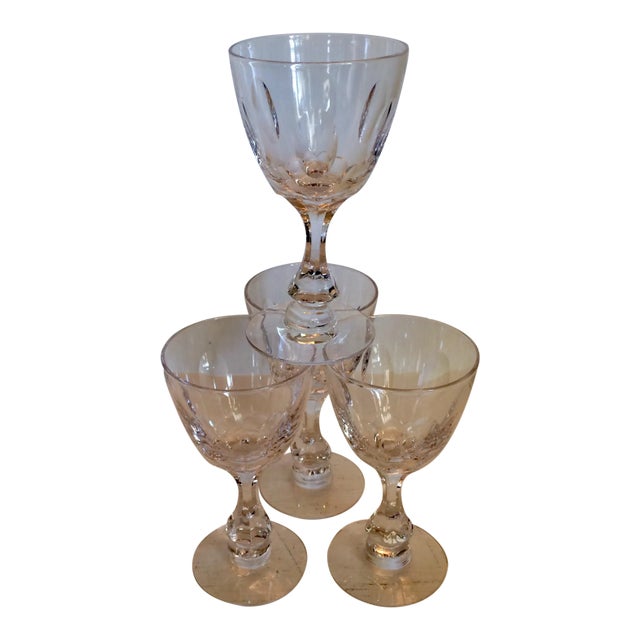 Tiffin Franciscan Crystal White Wine Glasses - Set of 4 For Sale