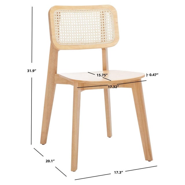 Mid-Century Modern Luz Cane Dining Chair - Natural, Set of 2 For Sale - Image 3 of 9
