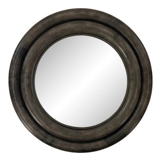 Monumental Dark Grey Chunky Round Mirror by Julian Chichester For Sale