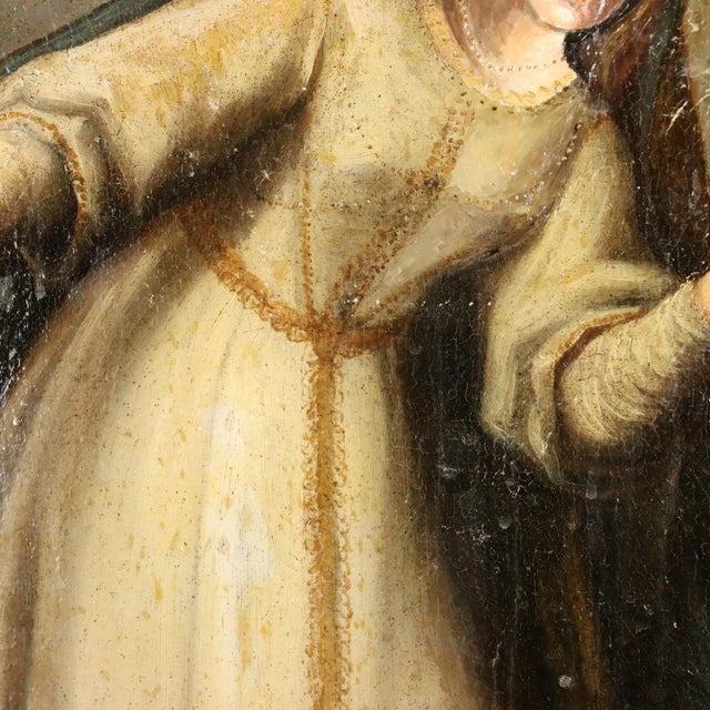 Madonna in Adoration of the Child Jesus, Oil Painting on Canvas, Framed For Sale - Image 5 of 10
