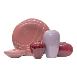 Monolithic Symphony in Mauve Lavender and Deep Cherry Vessels - Group of 5 For Sale