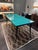 Black Lacquered Wooden Table with Green Back-Lacquered Glass Top, 1960s For Sale - Image 4 of 7