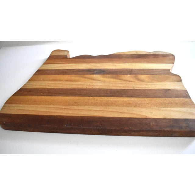 Farmhouse Vintage Mixed Wood Oregon Cutting Board For Sale - Image 3 of 7