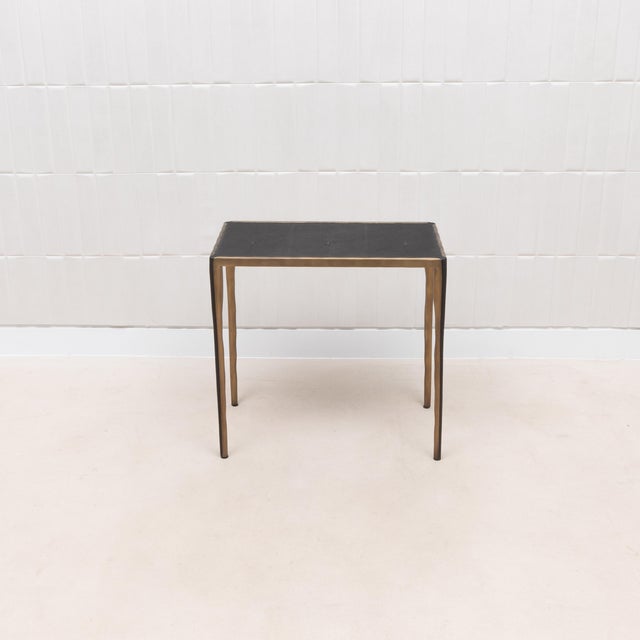 Black Set of Nesting Tables in Black Shagreen With Bronze Patina Brass by R&y Augousti For Sale - Image 8 of 12