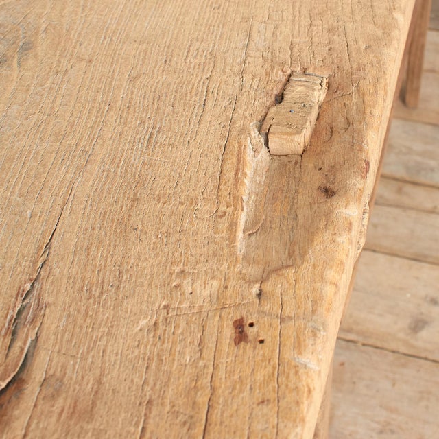 Wood Antique Rustic Elm Console Table For Sale - Image 7 of 10