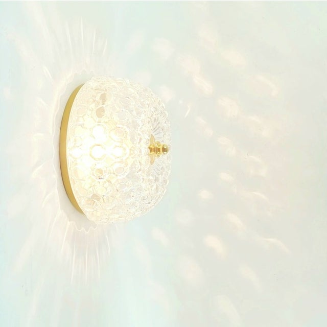 Metal 1 of 3 Mid-Century Bubble Glass Flush Mount/Ceiling Light by Helena Tynell for Limburg, Germany, 1960s For Sale - Image 7 of 10