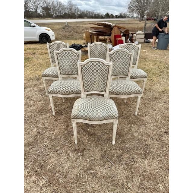 White Fine 19th Century Louis XVl Dining Chairs - Set of 6 For Sale - Image 8 of 17