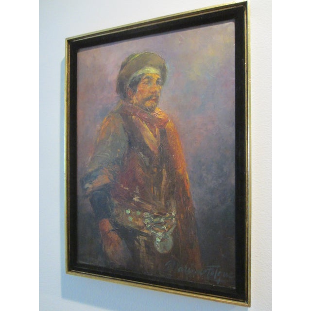Brutalist Impressionist Ethnic Portrait Oil on Canvas Signed Mariano Folque For Sale - Image 3 of 17