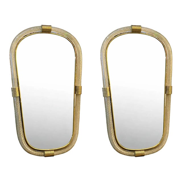 Murano Glass Mirrors in Gold Leaf by Simoeng, Set of 2 For Sale - Image 11 of 11