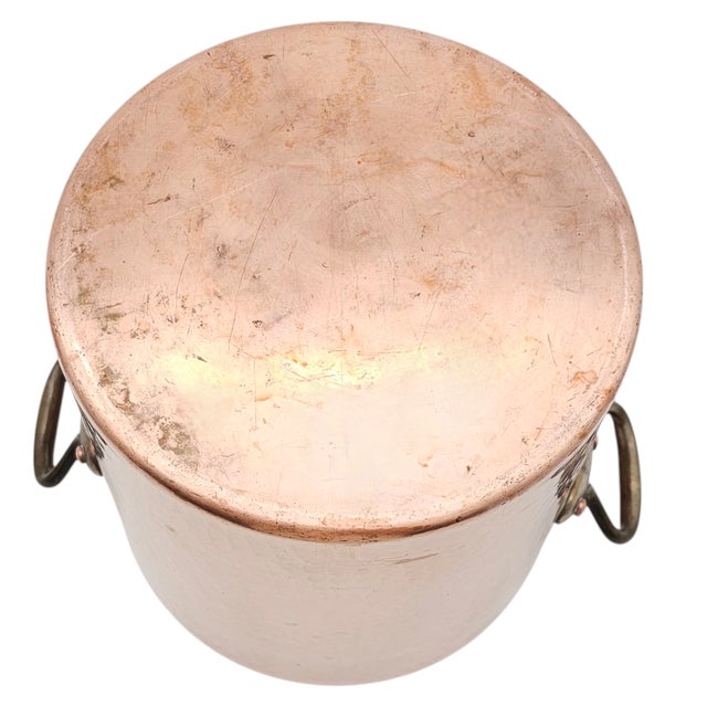 French Hammered Copper Stock Pot by Mauviel for Williams-Sonoma – 11 Qt. Villedieu France For Sale - Image 9 of 11