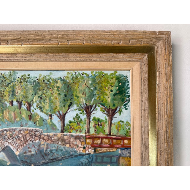 1960's I. Malvin Impressionist Landscape Oil Painting on Masonite Board - Framed For Sale In Miami - Image 6 of 12