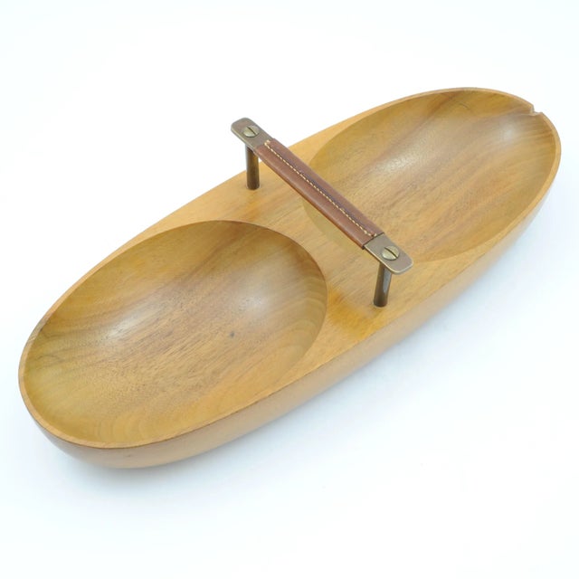 Metal Mid-Century Wooden Bowl by Carl Auböck for Werkstätte Carl Auböck For Sale - Image 7 of 10