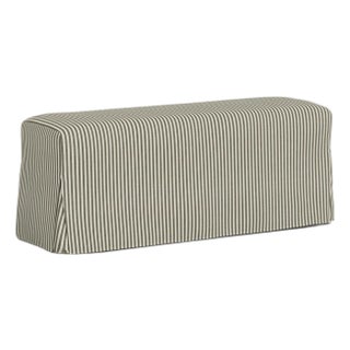 Slipcover for Stoffer Home x Cloth & Company for Lindy Slipcover Dining Bench in Jane Stripe Laurel For Sale