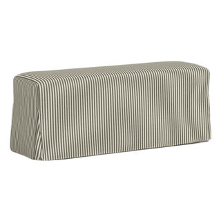 Stoffer Home x Cloth & Company Slipcover for Lindy Dining Bench in Jane Stripe Laurel For Sale
