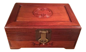 James Mont Chinoiserie Mahogany & Brass Writing Box