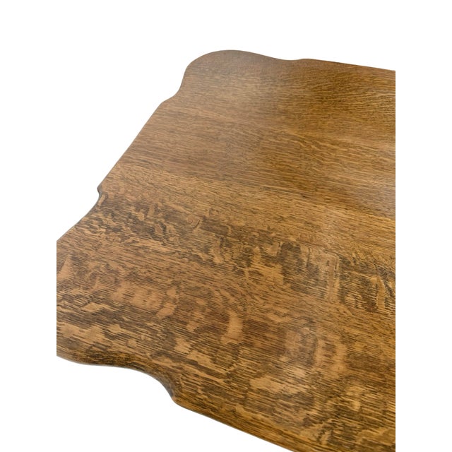 Early 20th Century Tiger Oak Barley Twist Table With Glass Ball & Claw Feet For Sale - Image 9 of 17