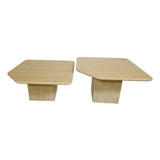 Mid-Century Travertine Nesting Tables, 1970s, Set of 2 For Sale