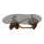 Vintage Tree Root Coffee Table With Freeform Glass Top For Sale