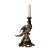 Vintage French-Style Porcelain Parrot Candlestick With Ornate Brass Base For Sale