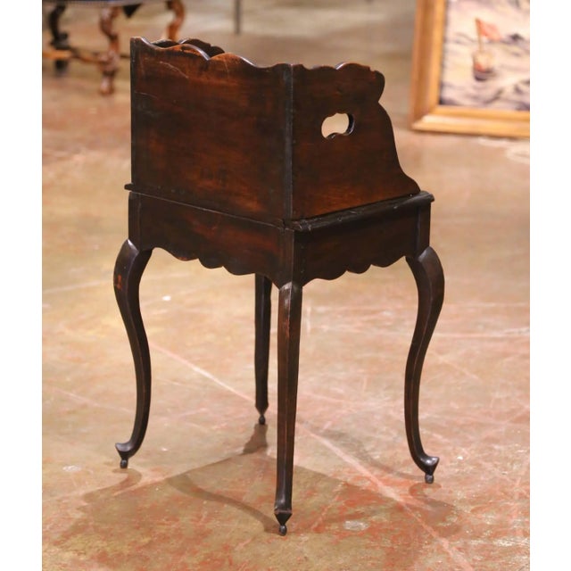 18th Century French Louis XV Carved Oak Nightstand With Drawer For Sale - Image 12 of 13