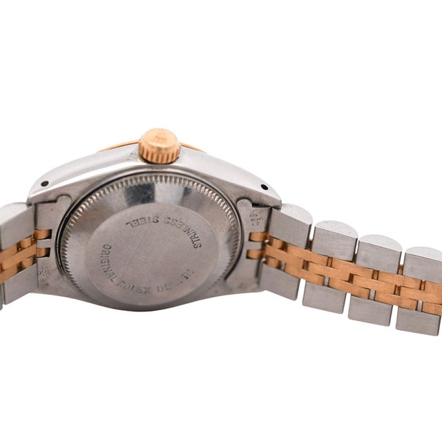 Art Deco Vintage Rolex Datejust 26mm Two Tone 18k Gold Steel Fluted Bezel Jubilee Watch For Sale - Image 3 of 8