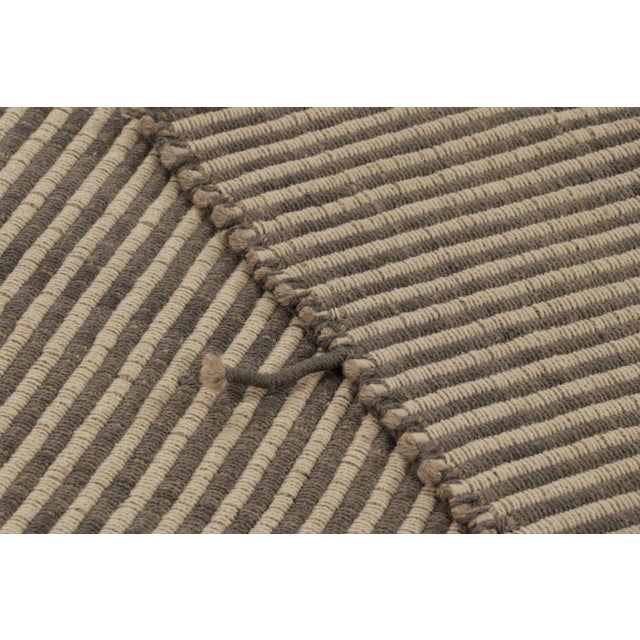Beige Rug & Kilim's Accent Kilim With Beige and Brown Textural Stripes For Sale - Image 8 of 8
