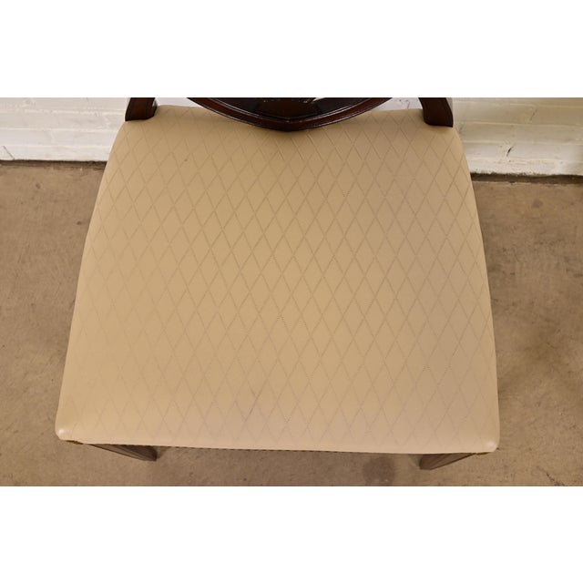 Wood Baker Furniture Style Georgian Carved Mahogany Shield Back Side Chairs or Dining Chairs, Pair For Sale - Image 7 of 12