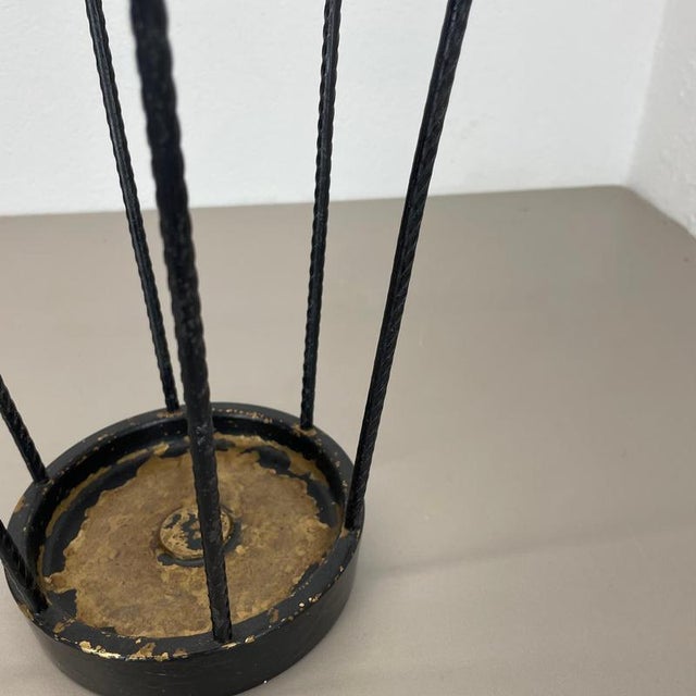 Mid-Century Bauhaus Style Brass and Metal Umbrella Stand, France, 1950s For Sale - Image 12 of 17