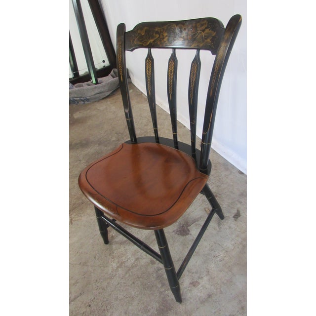 Hitchcock 1980s Hitchcock Black Signed Farmhouse Chair For Sale - Image 4 of 6
