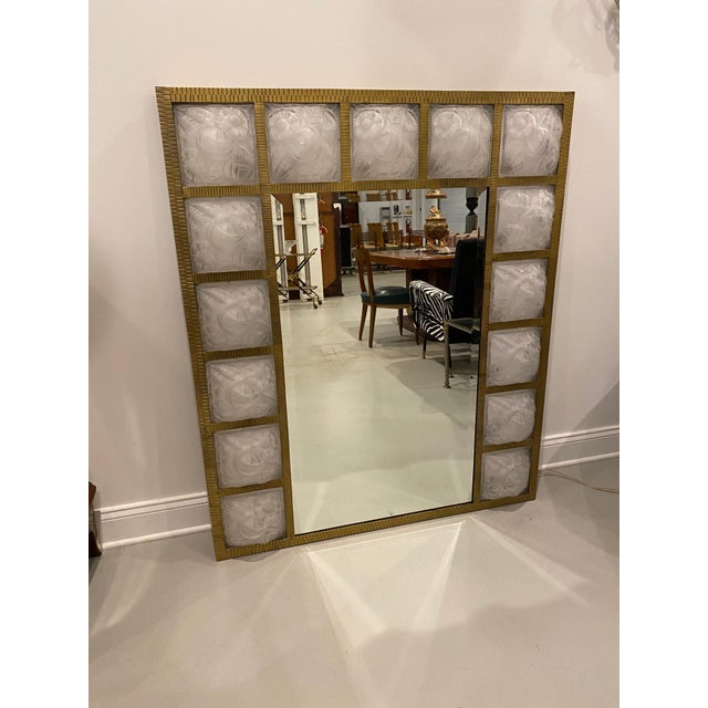 Art Deco 1930s Degue Signed French Art Deco Grand Light Mirror For Sale - Image 3 of 13