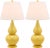 Casting a colorful glow in any room, the sparkling yellow Double Gourd Glass Lamp is adorned with coordinating finial,...