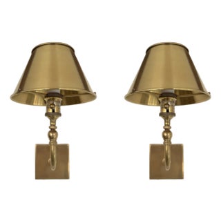 Pair of Visual Comfort Collection Swivel Head Wall Lamp in Hand Rubbed Antique Brass For Sale
