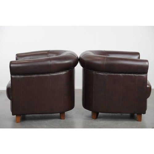 Club Chairs in Cowhide Leaher, Set of 2 For Sale - Image 4 of 16