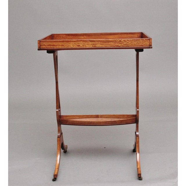 19th Century Sheraton Revival Satinwood Serving Table, 1830s For Sale - Image 11 of 14