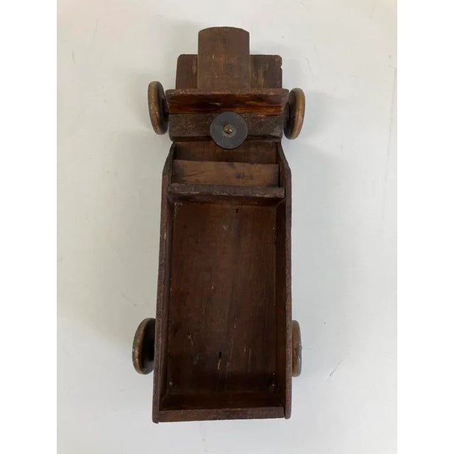 Antique Handmade Wooden Toy Car – Early 20th Century Folk Art For Sale - Image 4 of 8