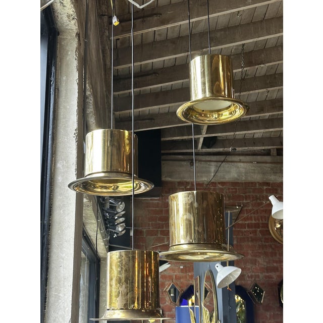 1950s 1950 Beautiful Italian Brass Hat Pendant For Sale - Image 5 of 6