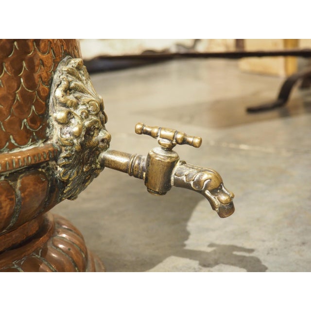 French Rare 17th Century French Repousse Copper Water Fountain For Sale - Image 3 of 12