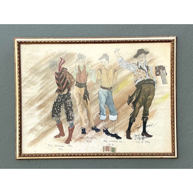 Late 20th Century Vintage Original Costume Sketch For Sale - Image 5 of 7