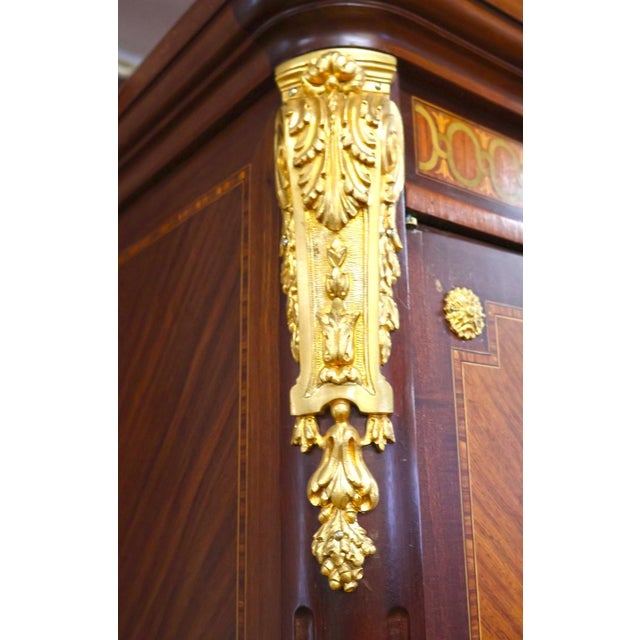 Late 19th Century Satinwood Inlaid Bronze Mounted Beveled Mirror Armoire For Sale - Image 10 of 18