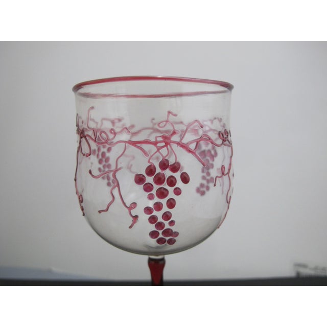 Theresienthal clear crystal glass cordial set of 3. Lightweight, incredibly delicate crystal with applied ruby colored...