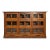 Mid 20th Century Italian Walnut and Iron Pastaia Shop Cabinet with Nine Drawers and Glass Panels For Sale