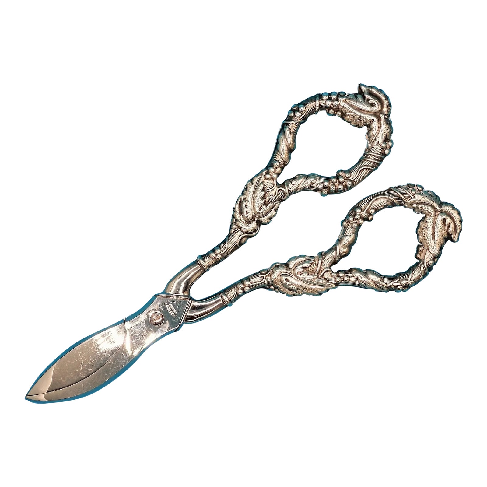 Antique Sterling Silver German Krusius Brothers Grape Shears Scissors