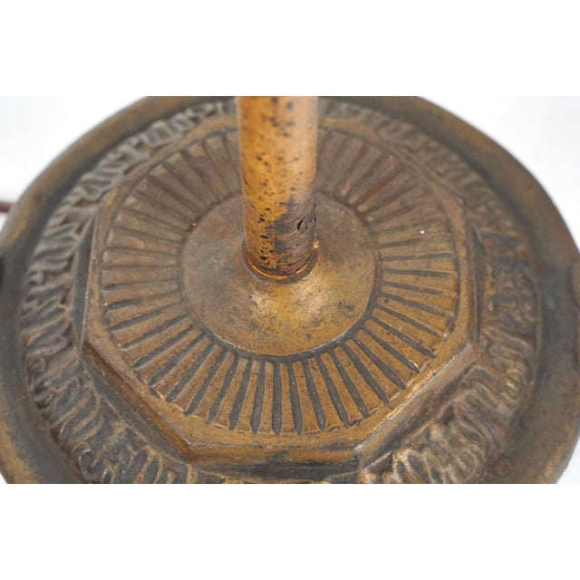 Mid 20th Century Restored Art Nouveau Brass Bridge Floor Lamp For Sale - Image 6 of 11