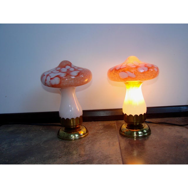 Vintage Mushrooms Table Lamps, 1980s, Set of 2 For Sale - Image 4 of 10