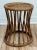 Chinoiserie Vintage Scorched Bamboo Woven Wicker Top Stool or Plant Stand For Sale - Image 3 of 5