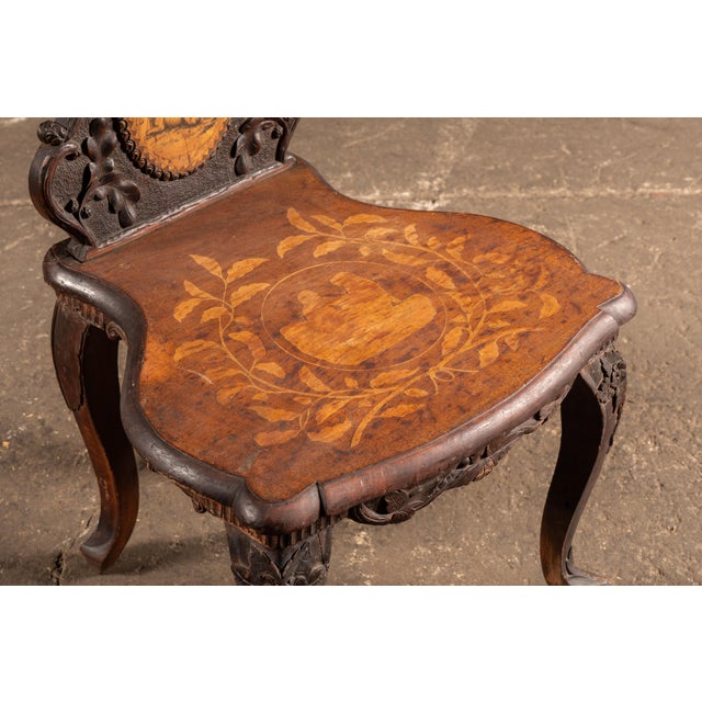 19th Century Black Forest Carved Walnut Valet Chair For Sale - Image 4 of 9